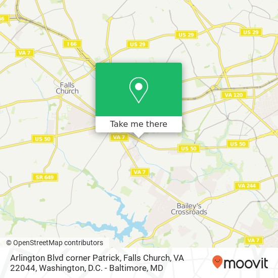 Mapa de Arlington Blvd corner Patrick, Falls Church, VA 22044