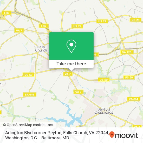 Mapa de Arlington Blvd corner Peyton, Falls Church, VA 22044