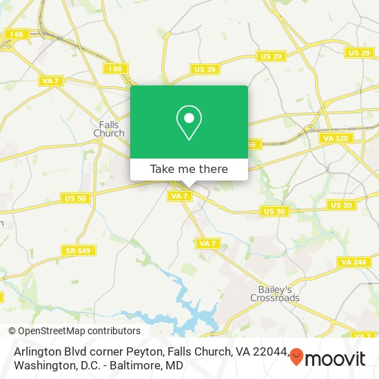 Arlington Blvd corner Peyton, Falls Church, VA 22044 map