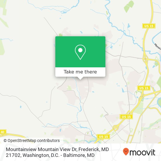 Mapa de Mountainview Mountain View Dr, Frederick, MD 21702