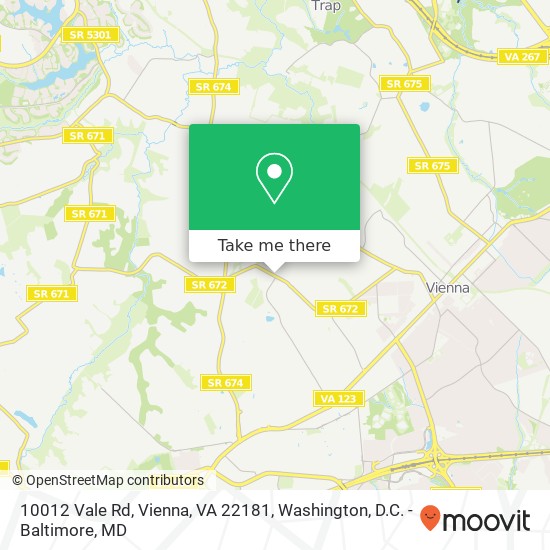 Mapa de 10012 Vale Rd, Vienna, VA 22181