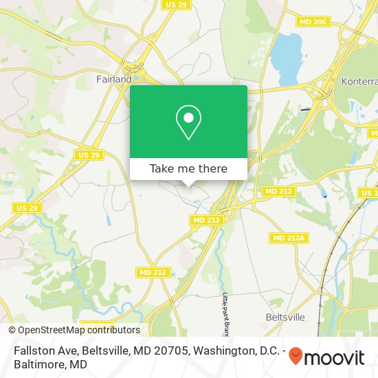 Fallston Ave, Beltsville, MD 20705 map