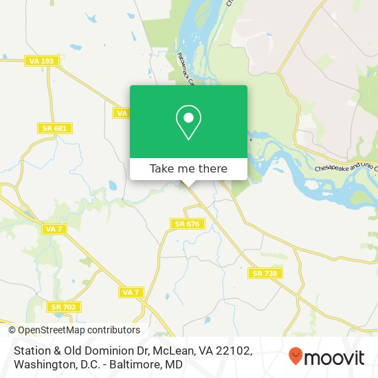 Mapa de Station & Old Dominion Dr, McLean, VA 22102
