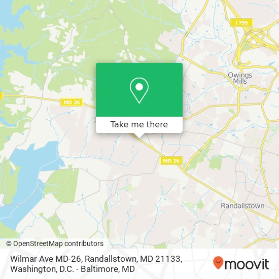 Mapa de Wilmar Ave MD-26, Randallstown, MD 21133