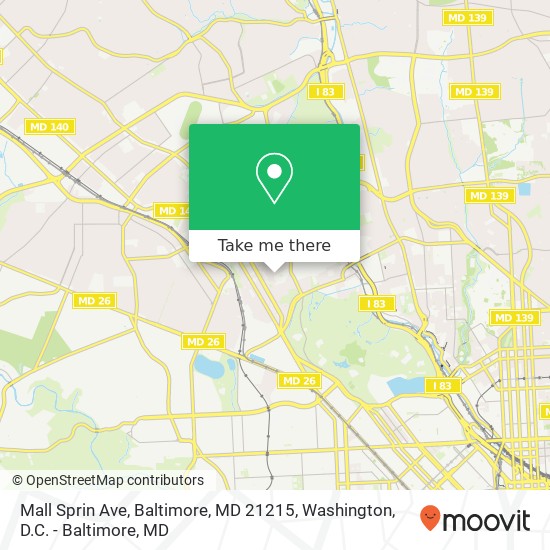 Mall Sprin Ave, Baltimore, MD 21215 map