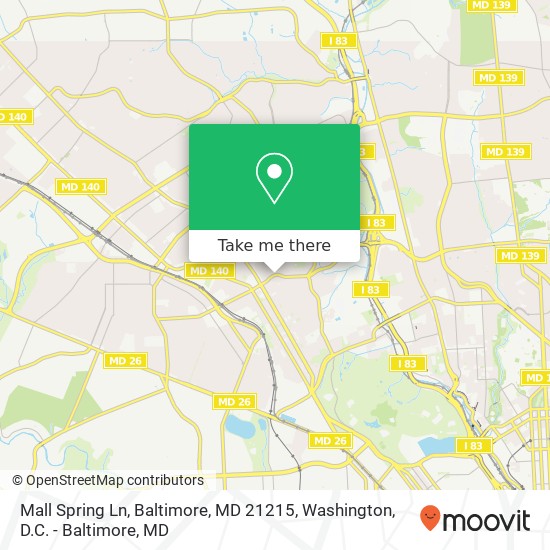 Mall Spring Ln, Baltimore, MD 21215 map