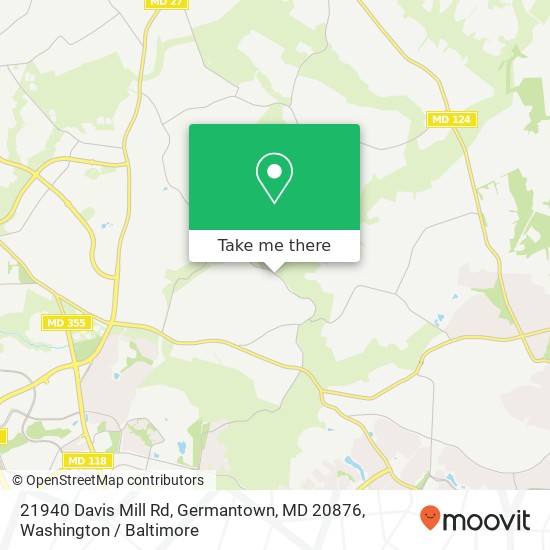 Mapa de 21940 Davis Mill Rd, Germantown, MD 20876