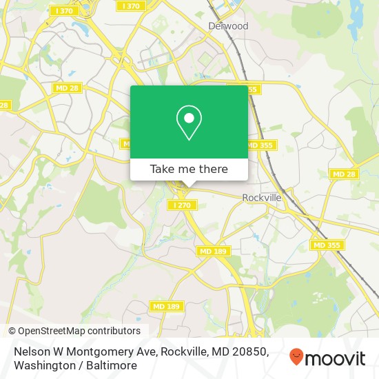 Mapa de Nelson W Montgomery Ave, Rockville, MD 20850