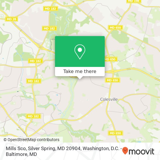 Mapa de Mills Sco, Silver Spring, MD 20904