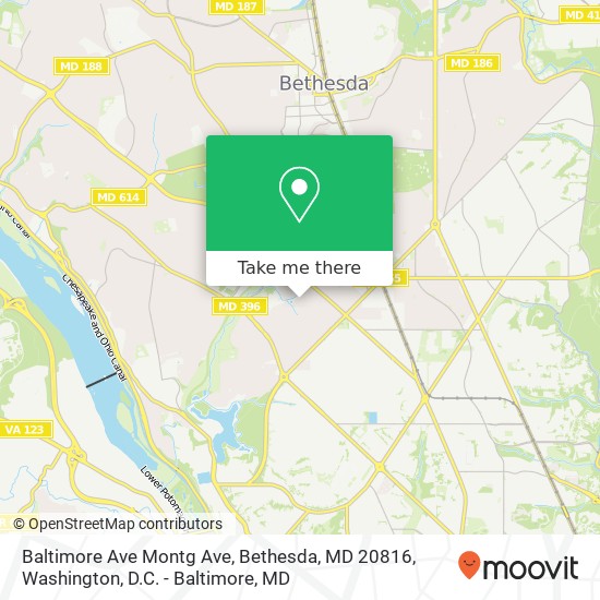 Mapa de Baltimore Ave Montg Ave, Bethesda, MD 20816