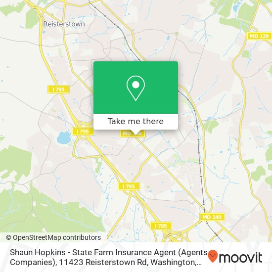 Mapa de Shaun Hopkins - State Farm Insurance Agent (Agents Companies), 11423 Reisterstown Rd