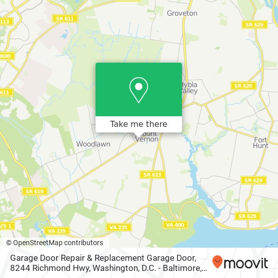 Garage Door Repair & Replacement Garage Door, 8244 Richmond Hwy map