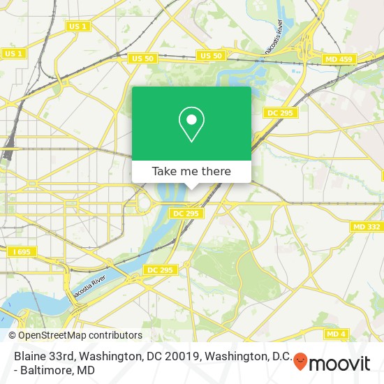 Mapa de Blaine 33rd, Washington, DC 20019