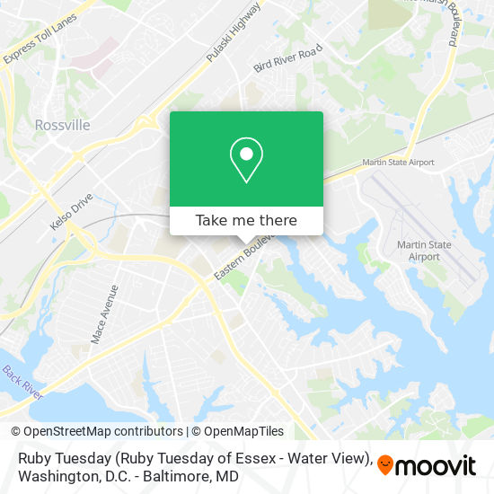 Mapa de Ruby Tuesday (Ruby Tuesday of Essex - Water View)
