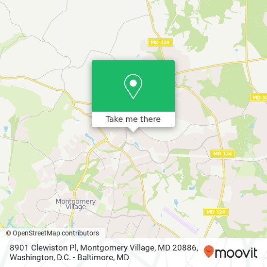 Mapa de 8901 Clewiston Pl, Montgomery Village, MD 20886