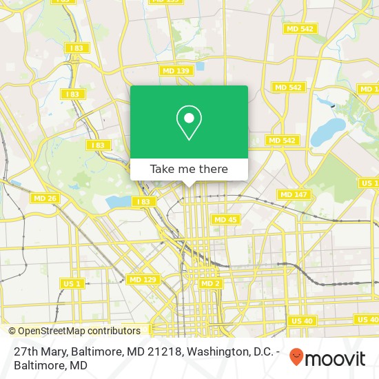 Mapa de 27th Mary, Baltimore, MD 21218