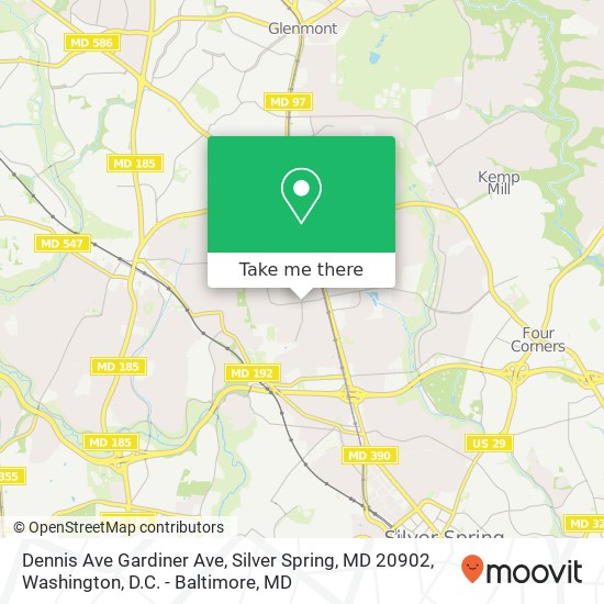 Dennis Ave Gardiner Ave, Silver Spring, MD 20902 map