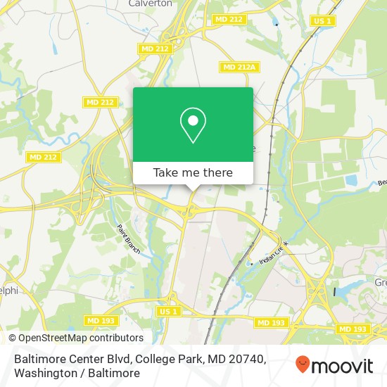 Baltimore Center Blvd, College Park, MD 20740 map