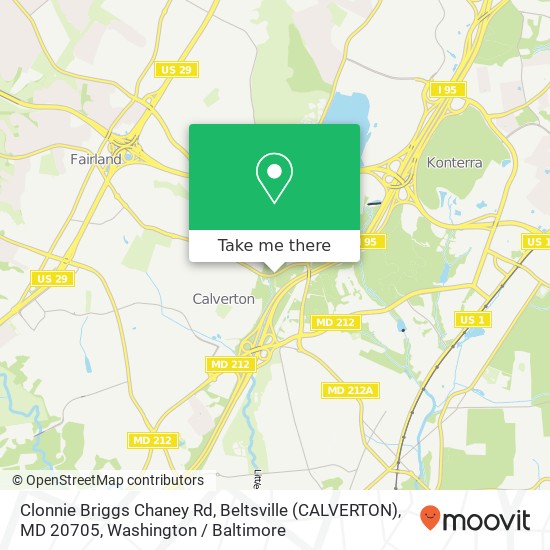 Mapa de Clonnie Briggs Chaney Rd, Beltsville (CALVERTON), MD 20705