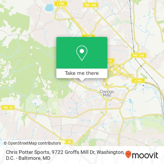 Mapa de Chris Potter Sports, 9722 Groffs Mill Dr