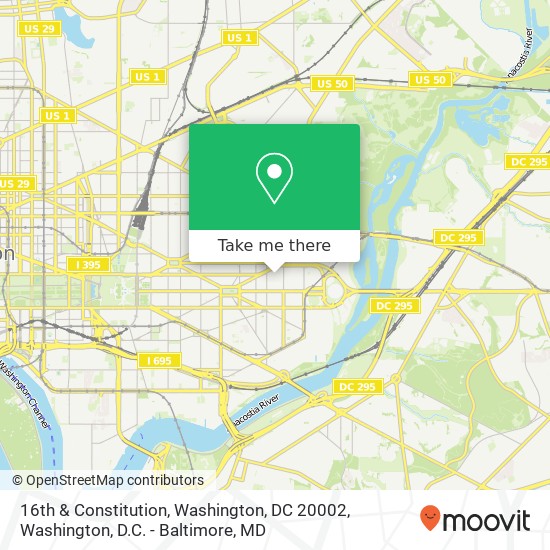 Mapa de 16th & Constitution, Washington, DC 20002