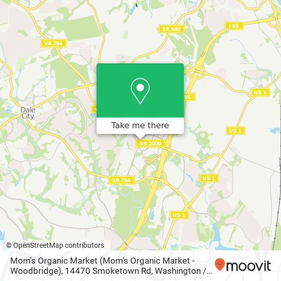 Mapa de Mom's Organic Market (Mom's Organic Market - Woodbridge), 14470 Smoketown Rd