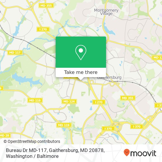 Mapa de Bureau Dr MD-117, Gaithersburg, MD 20878