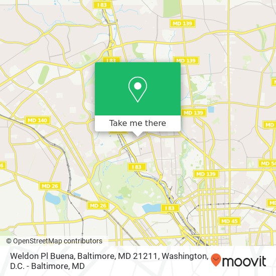 Mapa de Weldon Pl Buena, Baltimore, MD 21211