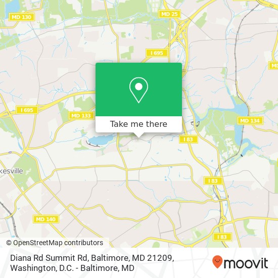 Diana Rd Summit Rd, Baltimore, MD 21209 map