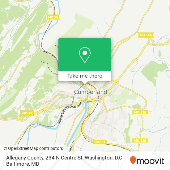 Mapa de Allegany County, 234 N Centre St