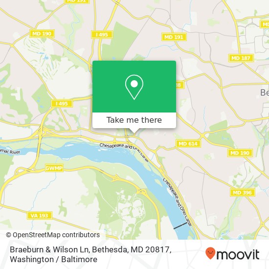 Braeburn & Wilson Ln, Bethesda, MD 20817 map