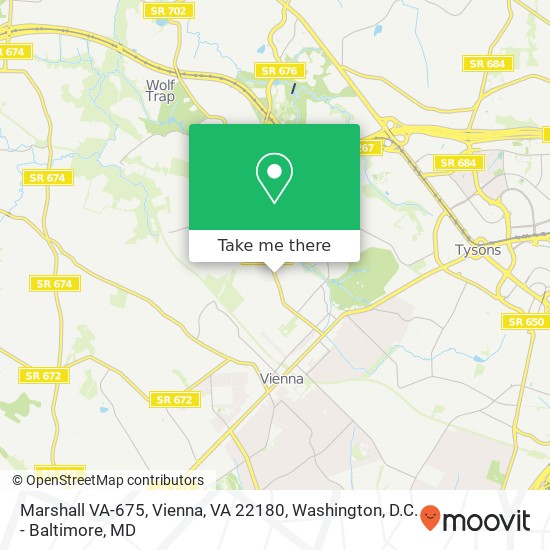 Marshall VA-675, Vienna, VA 22180 map