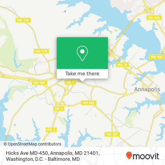 Mapa de Hicks Ave MD-450, Annapolis, MD 21401