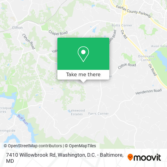 Mapa de 7410 Willowbrook Rd, Fairfax Station, VA 22039