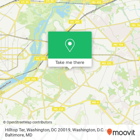 Mapa de Hilltop Ter, Washington, DC 20019