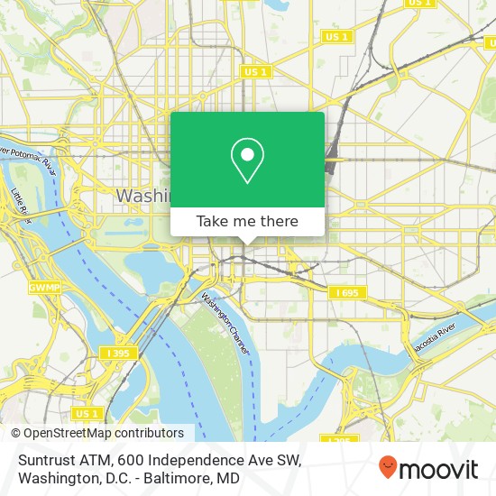 Suntrust ATM, 600 Independence Ave SW map