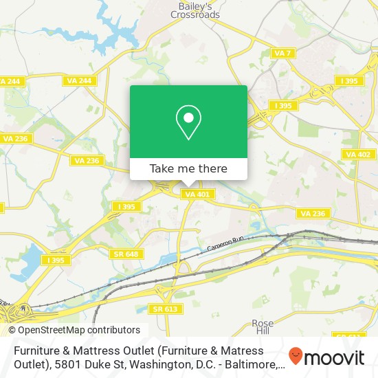 Mapa de Furniture & Mattress Outlet (Furniture & Matress Outlet), 5801 Duke St
