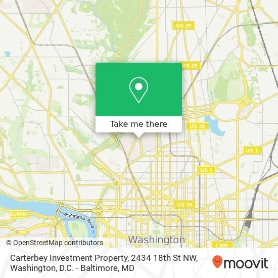 Mapa de Carterbey Investment Property, 2434 18th St NW