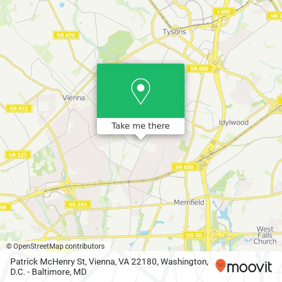 Mapa de Patrick McHenry St, Vienna, VA 22180