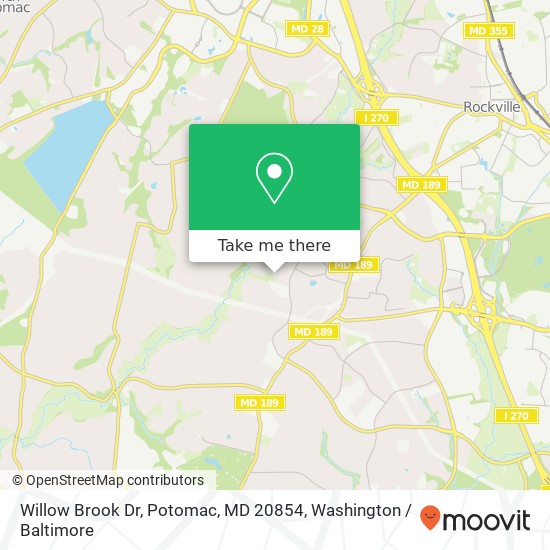 Willow Brook Dr, Potomac, MD 20854 map