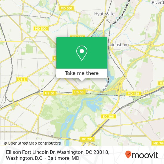 Mapa de Ellison Fort Lincoln Dr, Washington, DC 20018