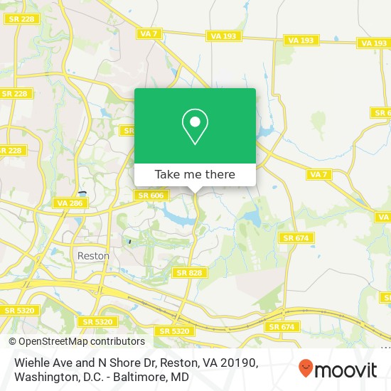 Mapa de Wiehle Ave and N Shore Dr, Reston, VA 20190