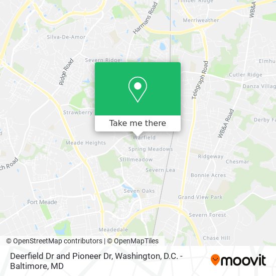 Deerfield Dr and Pioneer Dr map