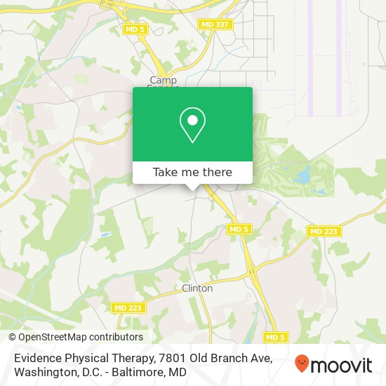 Mapa de Evidence Physical Therapy, 7801 Old Branch Ave