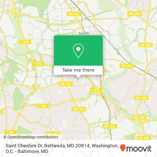 Mapa de Saint Cheshire Dr, Bethesda, MD 20814