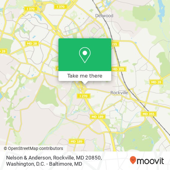 Mapa de Nelson & Anderson, Rockville, MD 20850