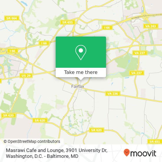 Masrawi Cafe and Lounge, 3901 University Dr map