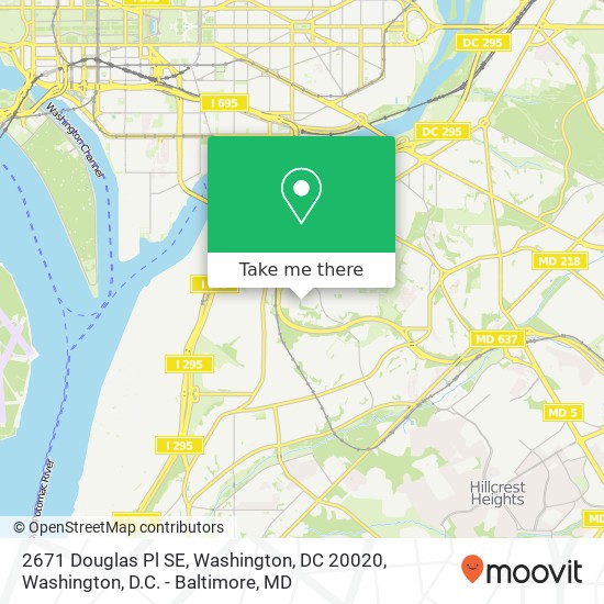 2671 Douglas Pl SE, Washington, DC 20020 map
