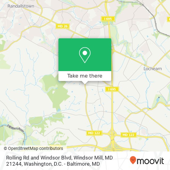 Mapa de Rolling Rd and Windsor Blvd, Windsor Mill, MD 21244