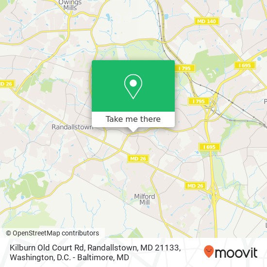 Mapa de Kilburn Old Court Rd, Randallstown, MD 21133